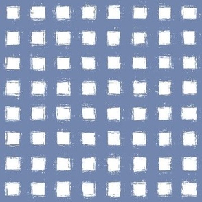 Distressed Floating White Squares on Dusty Blue