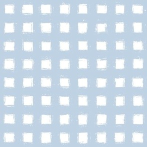 Distressed Floating White Squares on Fog Blue