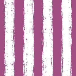 Vertical White Distressed Stripes on Medium Mulberry