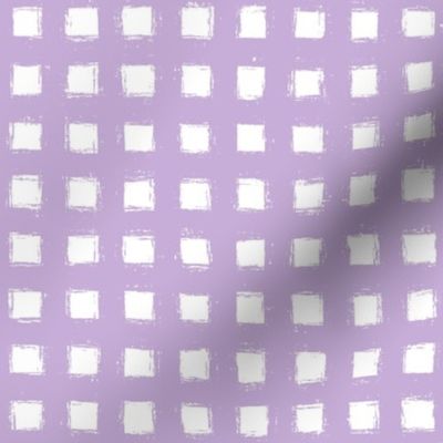 Distressed Floating White Squares on Dusty Lavender