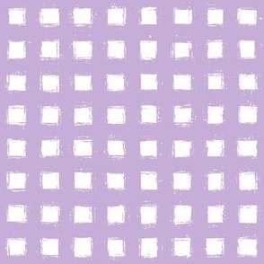 Distressed Floating White Squares on Dusty Lavender