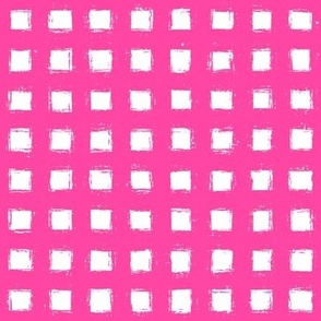 Distressed Floating White Squares on Hot Pink