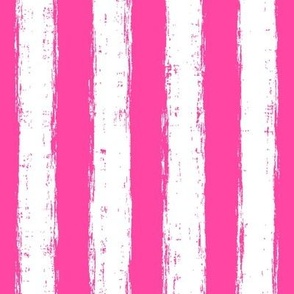 Vertical White Distressed Stripes on Hot Pink