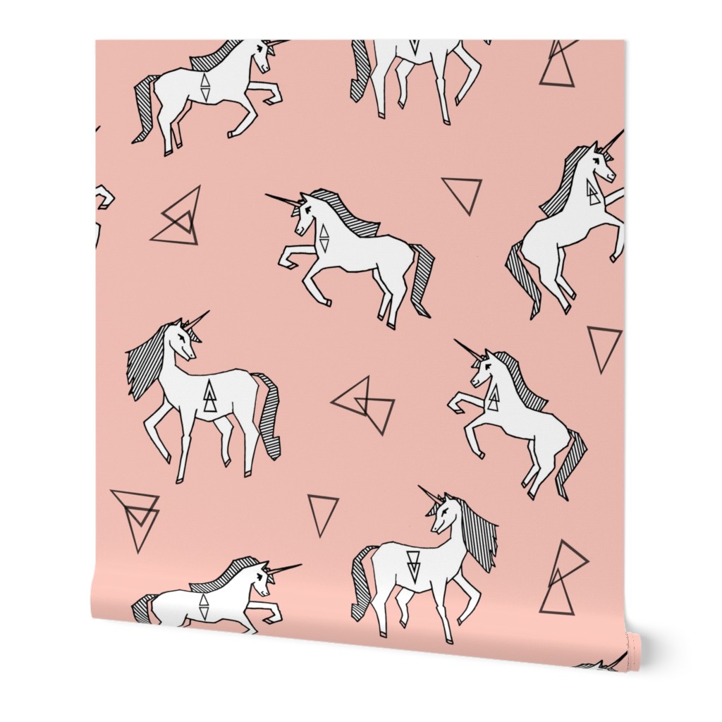 unicorns // small size unicorn cute girls pink pastel girly unicorn fabric