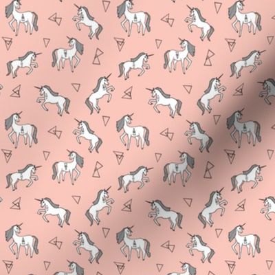 unicorns // small size unicorn cute girls pink pastel girly unicorn fabric