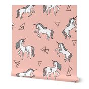 unicorns // small size unicorn cute girls pink pastel girly unicorn fabric