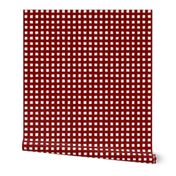 Distressed Floating White Squares on Brick Red