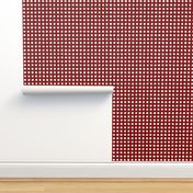 Distressed Floating White Squares on Brick Red