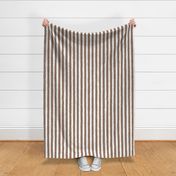 Vertical White Distressed Stripes on Mocha Brown