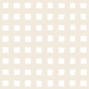 Distressed Floating White Squares on Cream