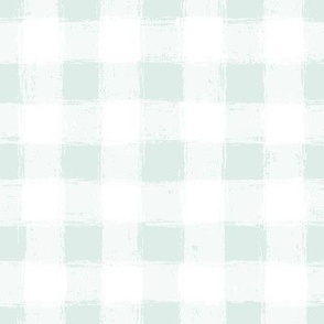 Distressed Gingham White and Light Sea Glass