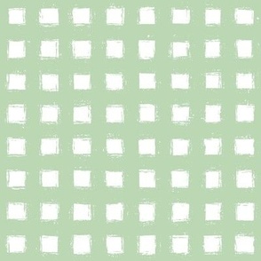 Distressed Floating White Squares on Light Sage