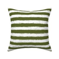 Horizontal White Distressed Stripes on Dark Olive Green