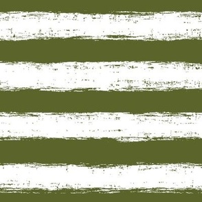 Horizontal White Distressed Stripes on Dark Olive Green