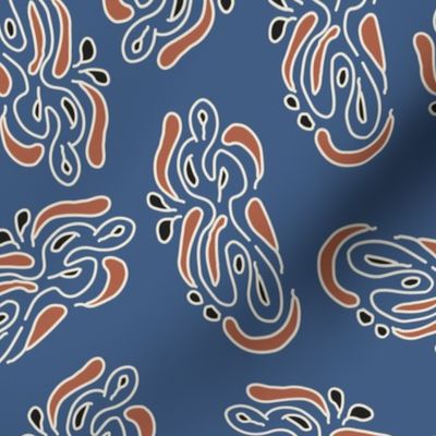 Organic Swirls | Blue | Multi - Directional | 6 in repeat Med Scale