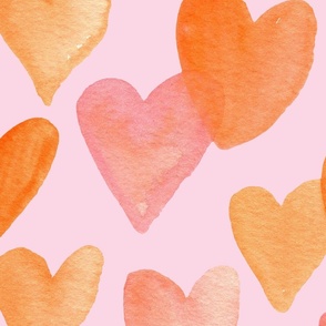 Jumbo Watercolour hearts Lilac - Smitten Kitten lovecore