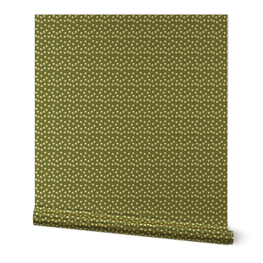 Christmas Dots fabric - Dark Sage fabric, sage green fabric, sage green