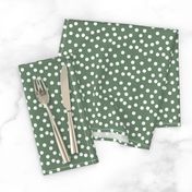 Christmas Dots fabric - Dark Sage fabric, sage green fabric, sage green