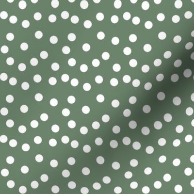 Christmas Dots fabric - Dark Sage fabric, sage green fabric, sage green