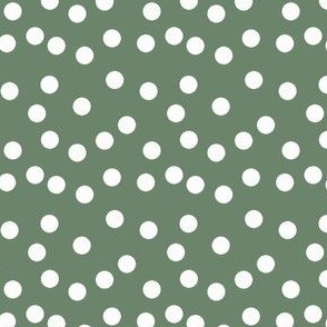 Christmas Dots fabric - Dark Sage fabric, sage green fabric, sage green