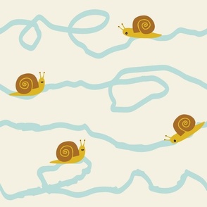 Snail Trails on Cream Background