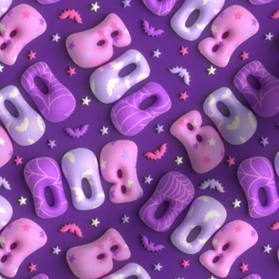 3D Pastel Halloween BOO Purple -Small Scale