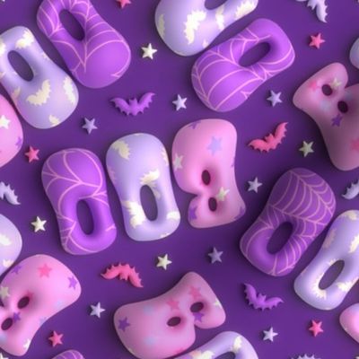 3D Pastel Halloween BOO Purple -Medium Scale