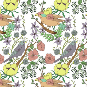 pastel bird garden