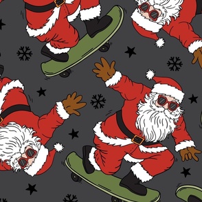 Skateboard Santa Dark Grey BG - XL Scale