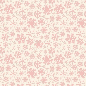 Boho snowflakes pastel pink cream vintage christmas winter holiday