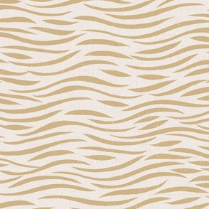 Maximalist Textured Zebra Waves - Golden Beige