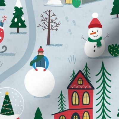 Snowy Christmas Village Map