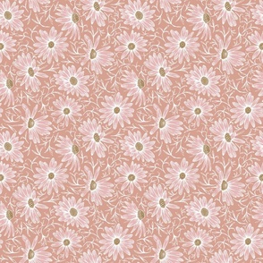 tossed pink asters on soft terracotta | medium