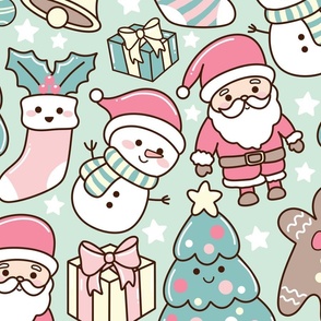 Cute kawaii Christmas ,pastel christmas WB23 large scale