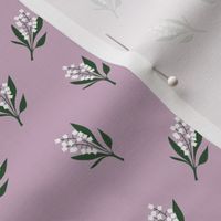Minimalist boho garden - Lily of the valley flower blossom summer design winter palette green white on lilac