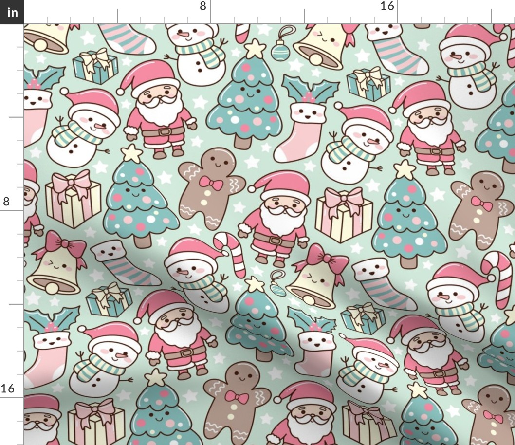 Cute kawaii Christmas ,pastel christmas WB23 medium scale