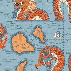 Map of the Sea of dragons. Large Scale.