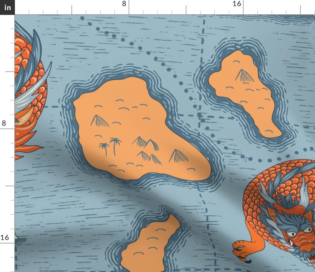 Map of the Sea of dragons. Very Large Scale.