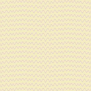 Whimsical Wavy Soft Pink Stripes on a Light Yellow Background