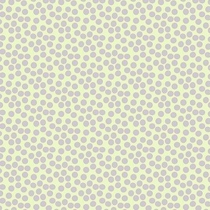 Whimsical Gray and Light Pink Polka-Dots on a Light Mint Green Background
