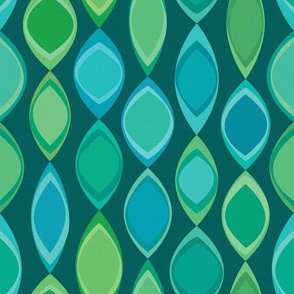 Hippie Bead Curtain on Teal with Organic Weave Texture