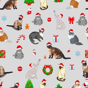 Christmas ,festive,funny,cats,pets,animals  art