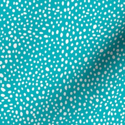Random Dots - White on Teal Coordinate Print