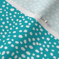 Random Dots - White on Teal Coordinate Print