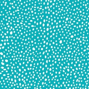 Random Dots - White on Teal Coordinate Print