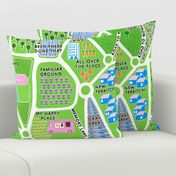 The places you'll go - imaginary novelty map - fictional maps - colorful green kids childrens nursery