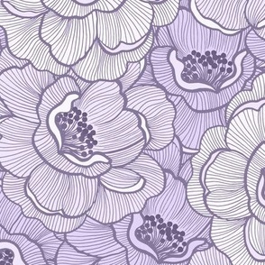 Rose of Victoria, monochromatic lilac (large) - vintage flowers