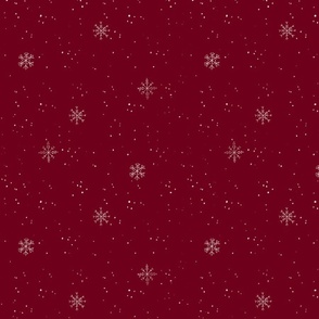 snowflakes on red