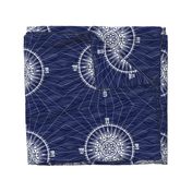 Compass Throw Pillow- Navy Blue- Classic Cartography