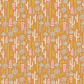desert spirit - cactus blossoms in orange and yellow mini